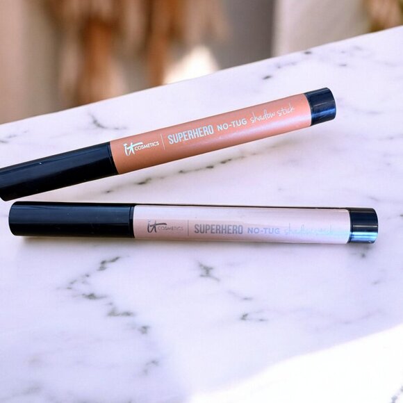 IT Cosmetics X2 Superhero No-Tug Longwear Eyeshadow Sticks Tough Tan Silk Armor - Picture 7 of 7